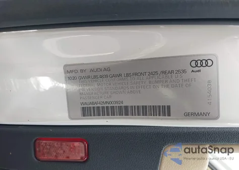 2021 Audi A4 Premium 40 Tfsi Quattro S Tronic z USA, uszkodzony, nr VIN WAUABAF42MN003924
